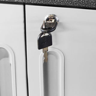 Sturdy And Durable Metal Tool Cabinet For Garage With Wheels Mobile Heavy Duty Storage Cabinet With 1 Drawer And 2 Locking Doors