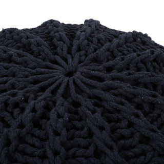 Bordeaux - Knitted Round Pouf Ottoman And Floor Cushion