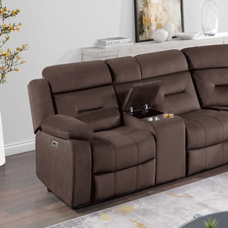 Power Reclining Sectional Set With Console Cup Holders