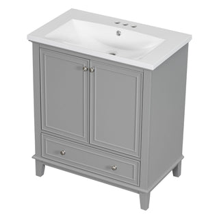 Modern Bathroom Vanity With Sink Combo, Multi Functional Cabinet With Doors And Drawer