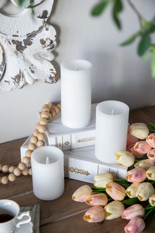 LED Candles With Remote Timer (Set of 3) - White