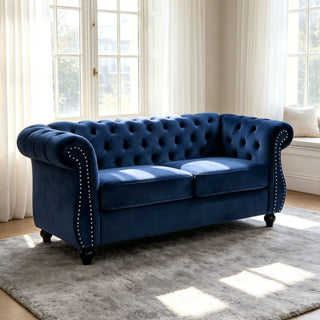 Chesterfield Button Tufted Loveseat With Rolled Arms