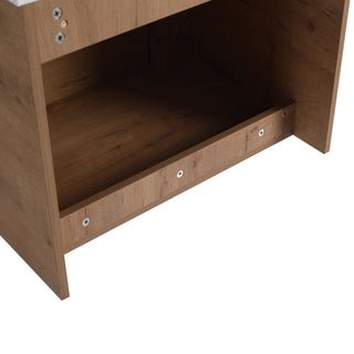 24" Wall Mounted Bathroom Vanity With Soft Close Door, Excluding Sink - Imitative Oak