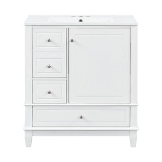 Freestanding Bathroom Vanity With Sink, Soft Close Door, 3 Drawers