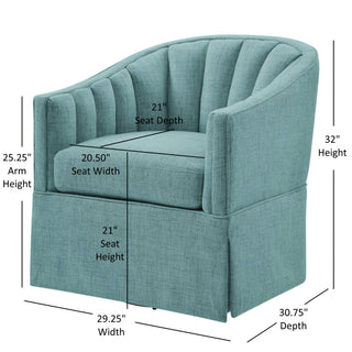 Solitude - Skirted Swivel Accent Chair With Hemp Like