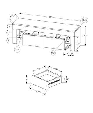TV Stand, Console, Media Entertainment Center, Storage Cabinet, Glossy Contemporary & Modern - White