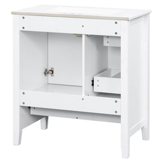 Modern Bathroom Vanity With Sink, 1 Cabinet & 3 Drawers