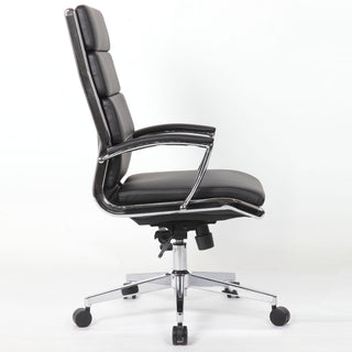 Breathable Mid Back Swivel Computer Chair With Foldable Armrest - Black