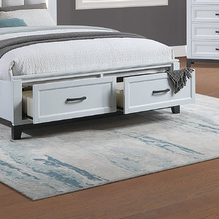 Upholstered Headboard Platform Bed With LED Lighting And Underbed Drawers