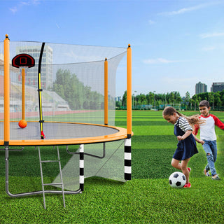 16Ft Trampoline With Basketball Hoop Pump And Ladder (Inner Safety Enclosure) With Soccer Goal