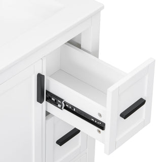 Bathroom Vanity With Sink, Soft-Close Doors, Double-Layer Shelf And 3 Drawers