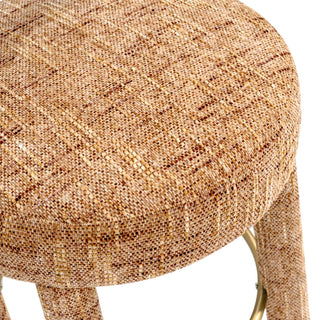 Penny - Round Arched Fully Upholstered Counter Stool (Set of 2) - Orange