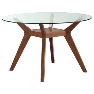 Flynn - 5 Piece Glass Top Dining Table Sets And Chairs - Brown