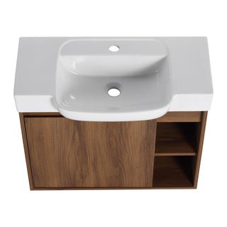 Wall Mounted Bathroom Vanity With Sink & Soft Close Door
