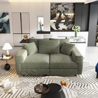 4 Seat Sofa, Modern Comfy Upholstered Sofa Cloud Couch, Deep Seat Couches With Soft Pillows