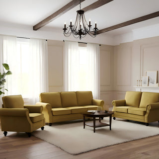 Upholstered Accent Armchair With Turned Legs For Living Room