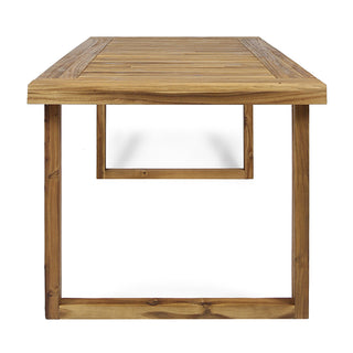 Outdoor 7 Piece Dining Set With Cushions - Sandblasted Natural / Beige