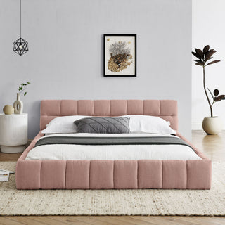 Modern Platform Bed Frame With Thick Fabric