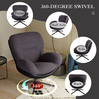 360° Swivel Office Chair, No Wheels