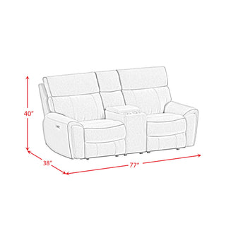 Jackpot - P1 Loveseat With Console - Explore Light Gray