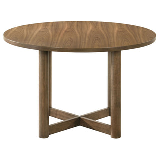 Graham - Round Dining Table With X Cross Base - Walnut