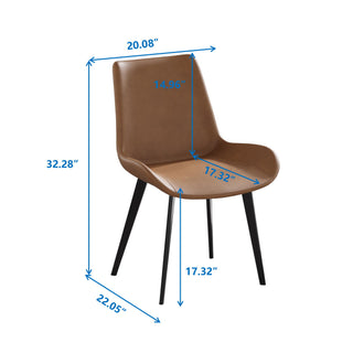 Modern Dining Chair Living Room Metal Leg Dining Chair (Set of 2)