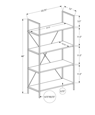 Bookshelf, Bookcase, 4 Tier, Office, Bedroom, Contemporary, Modern