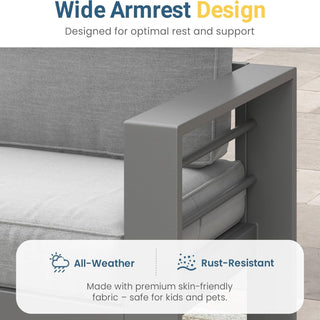 Modern All-Weather Patio Armchairs With Thick Cushions (Set of 2)