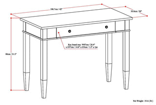 Carlton - Home Office Desk - Dark Tobacco Brown