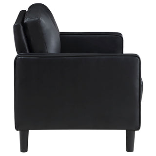 Ruth - 2 Piece Track Arm Sofa Set With Cushions - Black