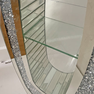 U - Shaped Floor Vase With Shattered Diamond Mirror Surface
