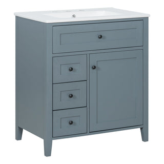 Modern Bathroom Vanity With Sink, 3 Drawers And Adjustable Shelf