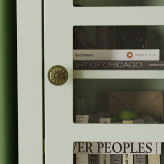Storage Cabinet, Freestanding Curio Cabinet With Grid Doors & Drawer, Pantry Display Cabinet For Kitchen