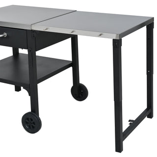 Foldable Outdoor Kitchen Cart With Storage For Patio