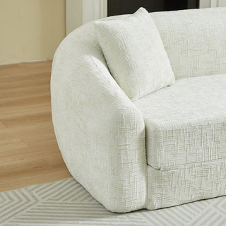 Curved Convertible Sofa, 2 In 1 Fold Out Bed With Pull Out Base And Deep Seat