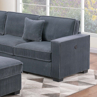 Modern Sectional Set With Cocktail Ottoman