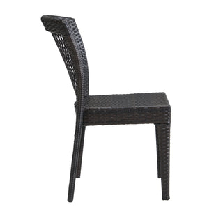 Outdoor Dining Chairs, Stackable Chairs With UV Resistant Frame (Set of 2) - Brown Multi