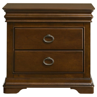 Leonide - 2 Drawer Nightstand With USB Charging And Hidden Storage - Cherry