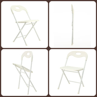 Folding Chairs, Stackable & Waterproof (Set of 4) - White
