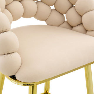 Bubble, Ball Chain Tufted Bar Chairs For Kitchen Island & Home Bar (Set of 2)