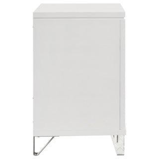 2 Drawer Nightstand With Accents - White