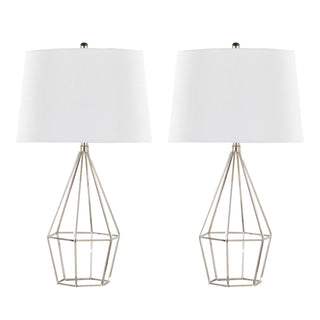 Diana - Contemporary Table Lamp (Set of 2) - Polished Nickel / Black Satin