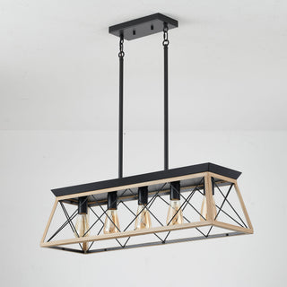 Chandelier Pendant Light For Dining Room Kitchen, 5 Light Fixture With Adjustable Height