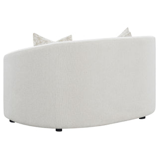 Rory - Sloped Arms Loveseat With Pillows - White