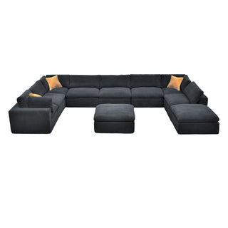 Custom Configuration Modular Sectional With Toss Pillows