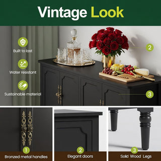Vintage Buffet Cabinet With Adjustable Shelves