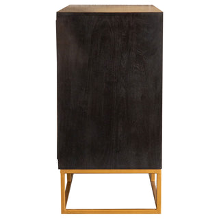 Denali - 2 Door Accent Cabinet With Variegated Grain Doors And Soft Base - Walnut