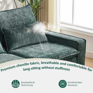 Modern Comfy L Shaped Sectional Sofa With Movable Ottoman