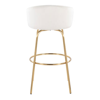 Claire - Contemporary / Glam Fixed Height Bar Stool (Set of 2) Round Footrest (Set of 2)