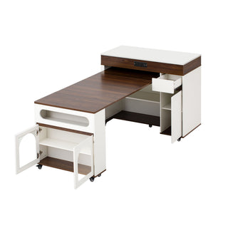 Extendable Dining Table With Folding Top, Rolling Kitchen Island With Drawers And Power Outlet